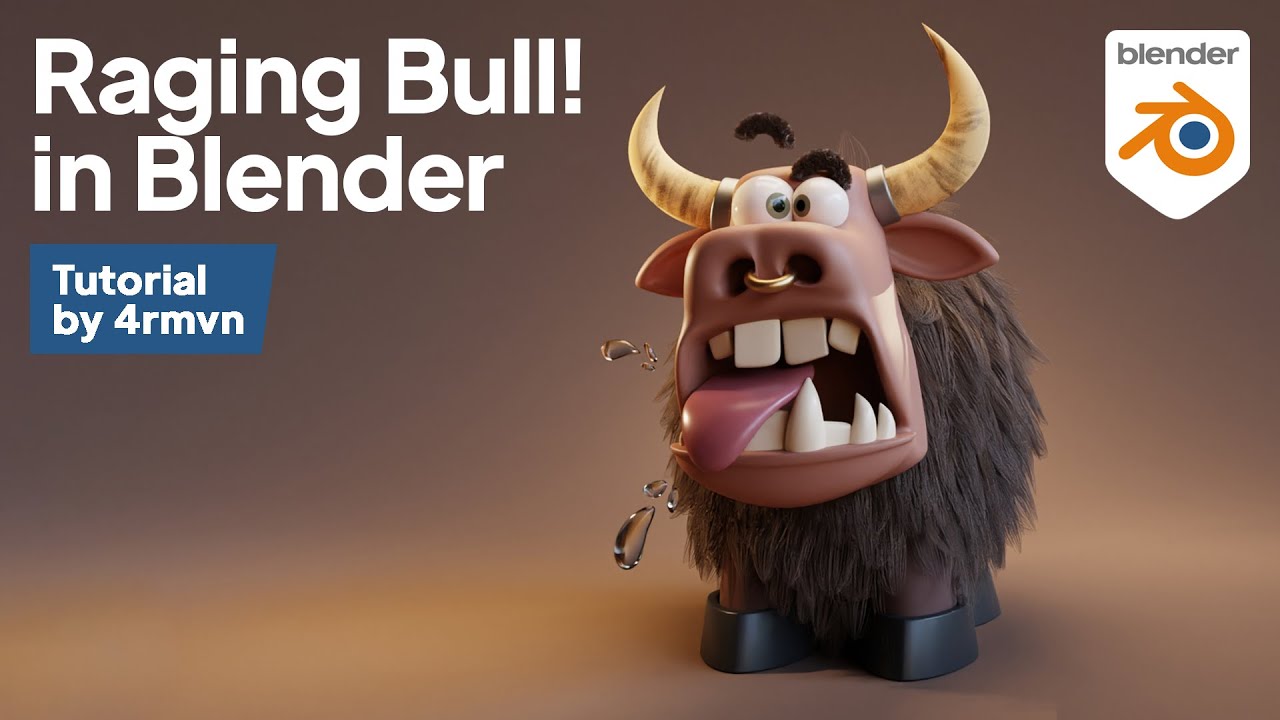 3D Character illustration in Blender | Raging Bull!