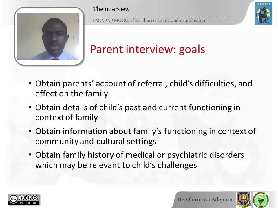IACAPAP MOOC: 3. Clinical assessment and examination (Olurotimi Adejumo, Nigeria)