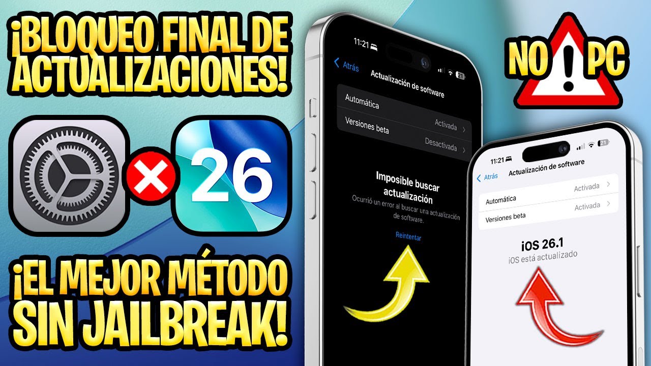 TUTORIAL OBLIGATORIO Y SIN PC ✅ MÉTODO DEFINITIVO PARA BLOQUEAR ACTUALIZACIONES DE iOS 26, 18 y 17