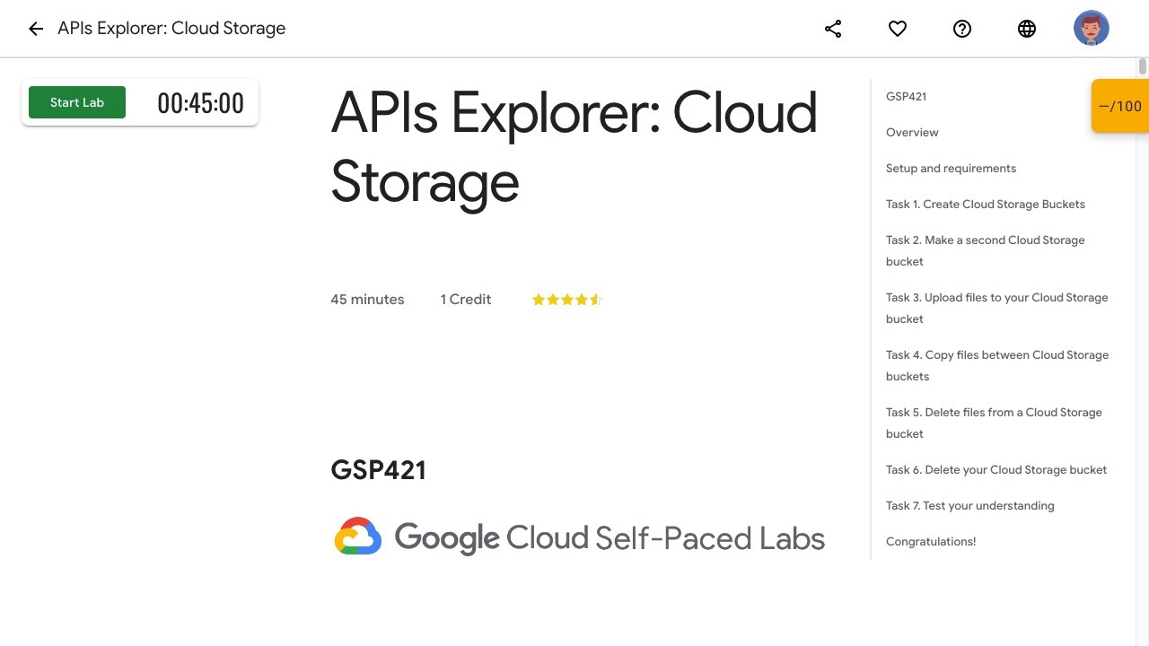 APIs Explorer Cloud Storage GSP421