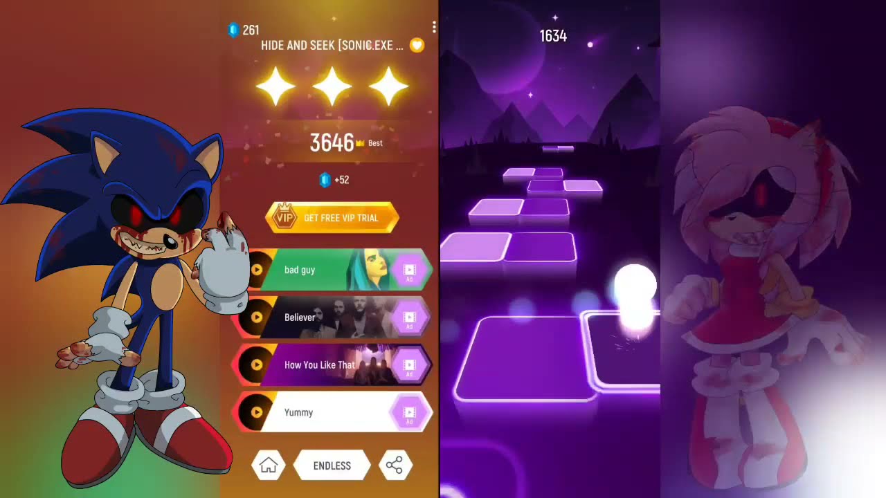 Sonic Exe vs Amy Exe - Tiles Hop