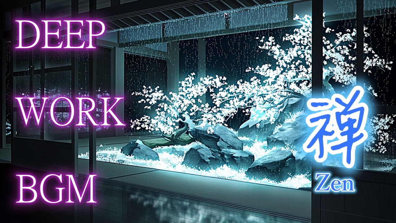 【作業用BGM】電脳茶室：深いゾーンへ導く和モダン・ミニマル - Cybernetic Zen Garden：DEEP WORK BGM