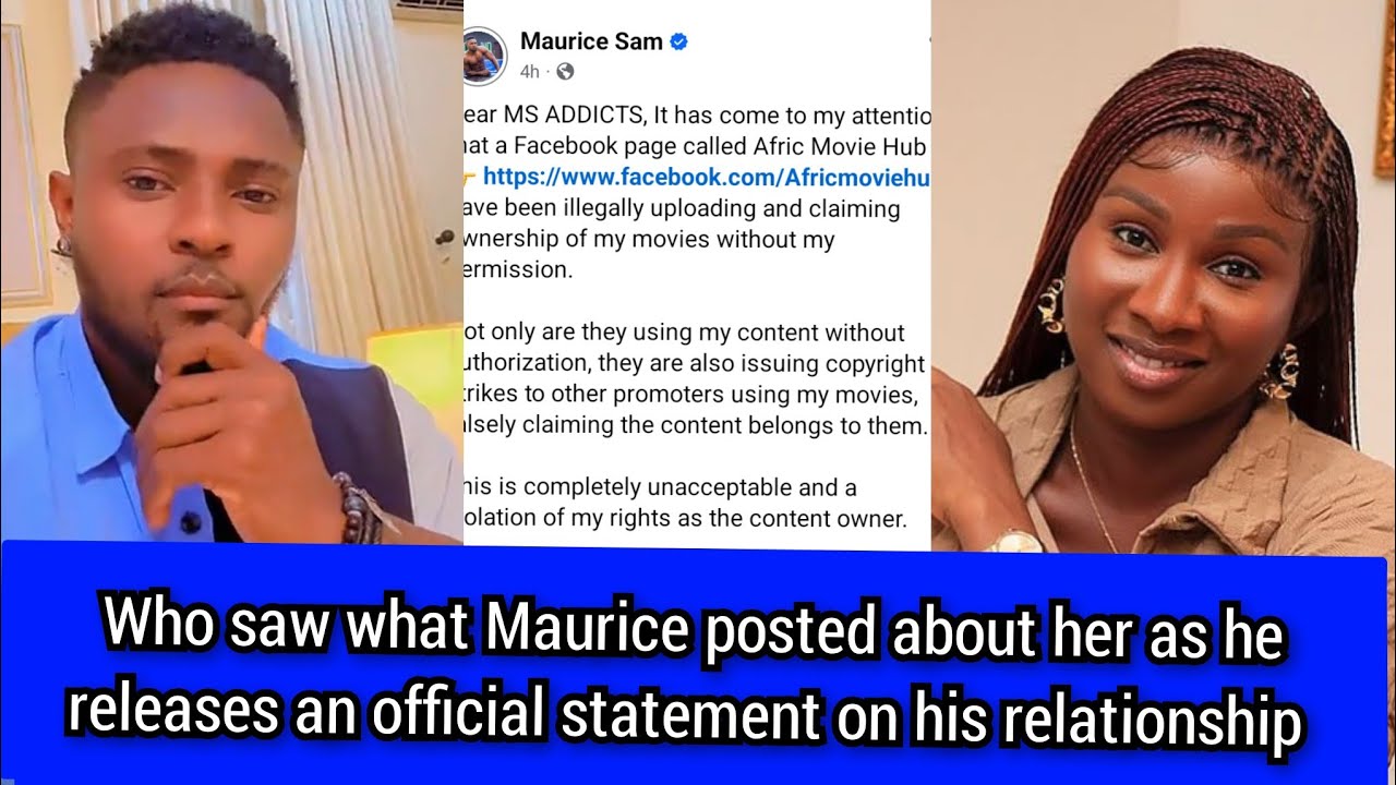 Who saw what Maurice posted about her as he releases an official statement on his relationship.