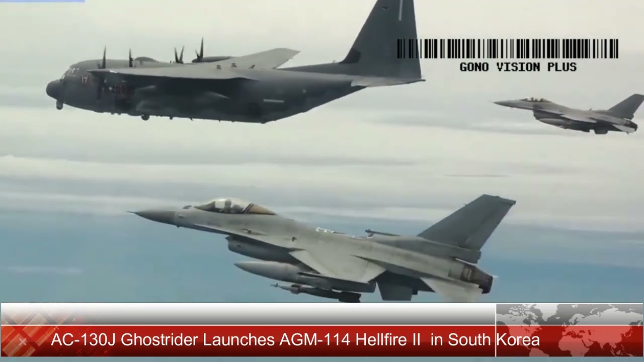 AC-130J Ghostrider Launches AGM-114 Hellfire II Air-to-Surface Missile in South Korea