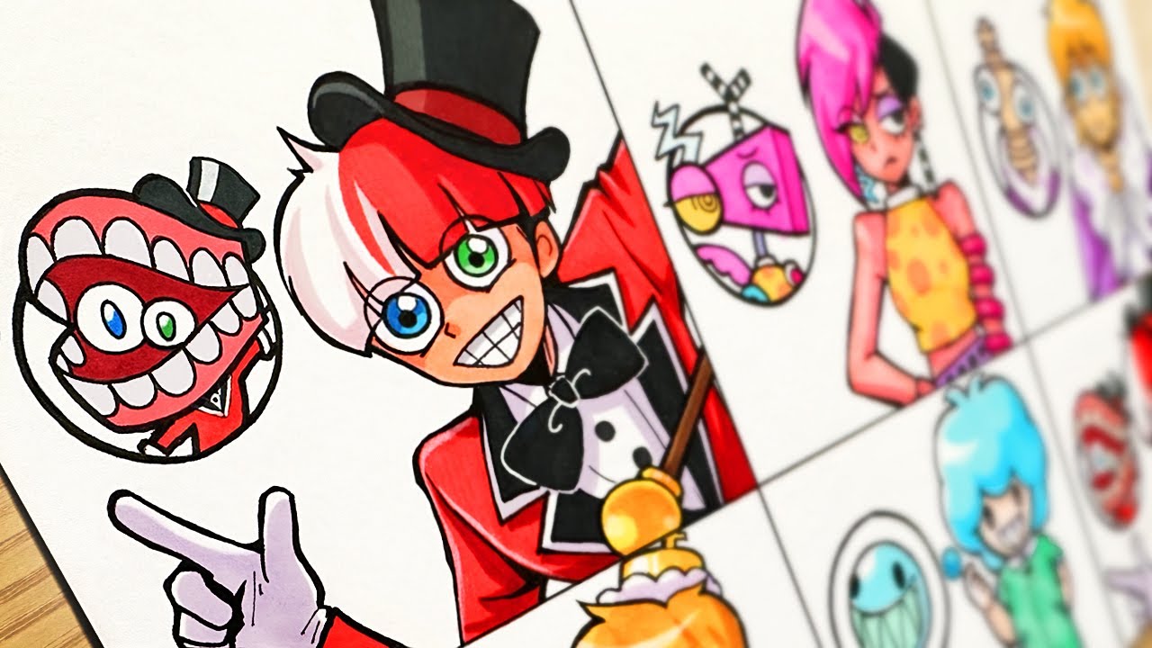 [Drawing] The Amazing Digital Circus But Human 02: Humanized Caine, Zooble, Kinger, Bubble