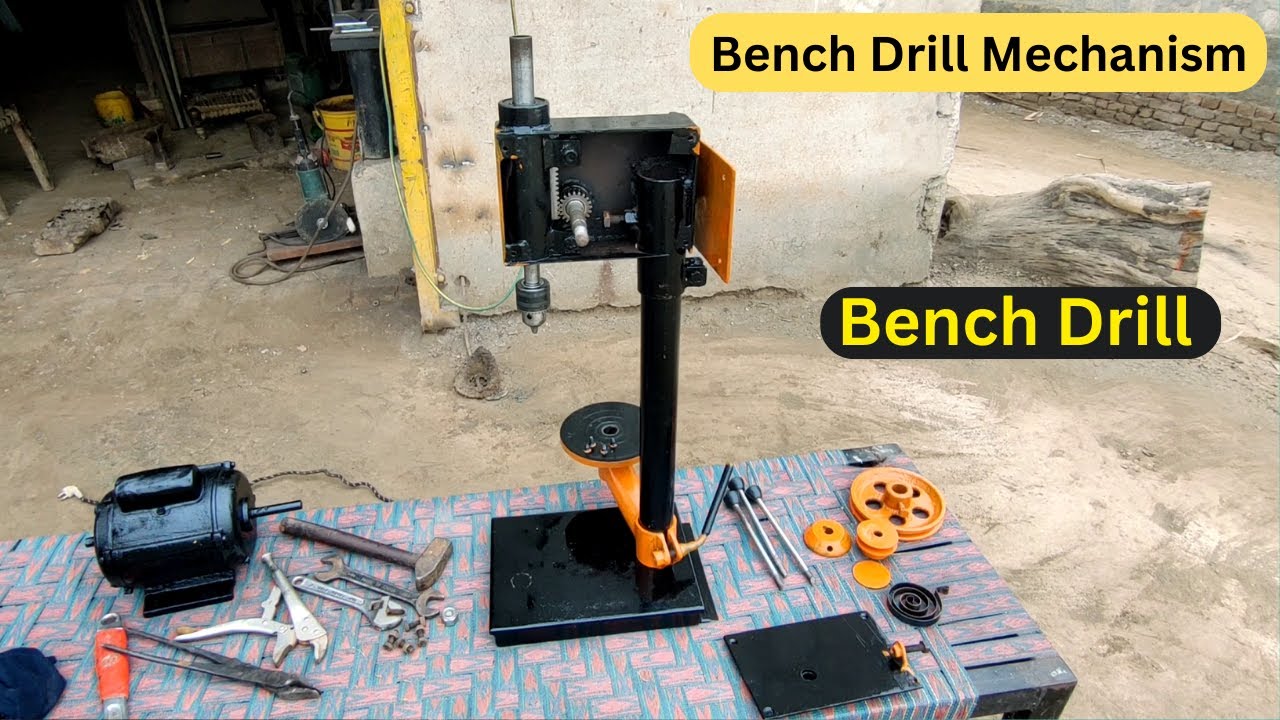 How To Make Heavy Duty Bench Drill || Bench Drill Mechanism || Handmade Bench Drill || Bench Drill
