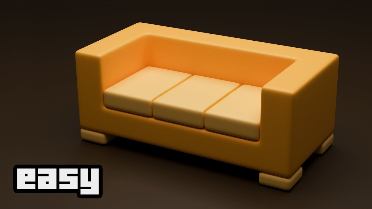 How to Create MINIMAL COUCH | Blender Tutorial for Beginners