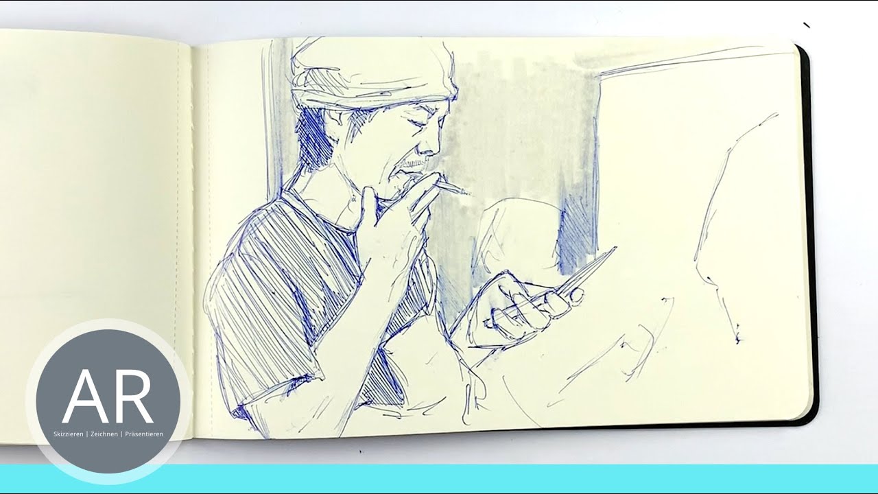 Schnellskizzen im Skizzenbuch. Menschen einfach zeichnen lernen. Urban Sketching Zeichenkurse
