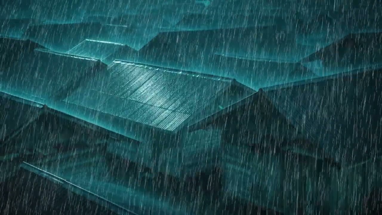 No Ads Rain Sounds for Sleeping - ASMR Savage Rain On Tin Roof for Insomnia & Anxiety Relief