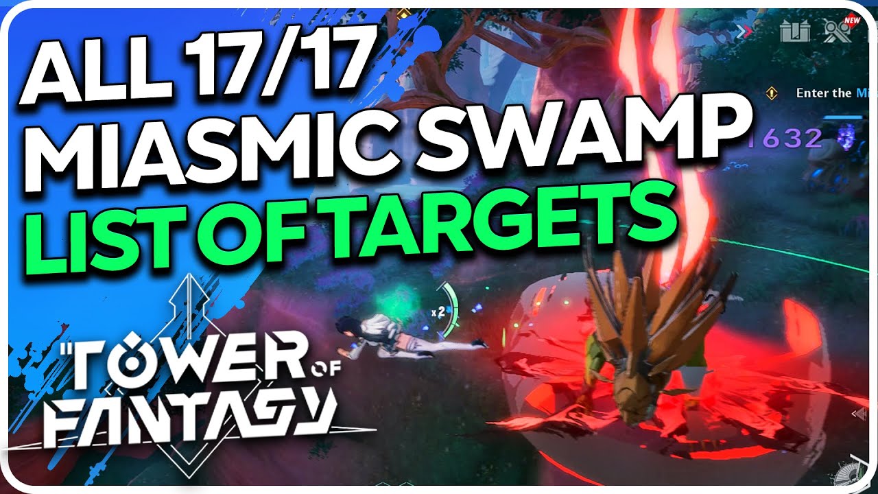 Miasmic Swamp List of Targets Tower of Fantasy All 17/17