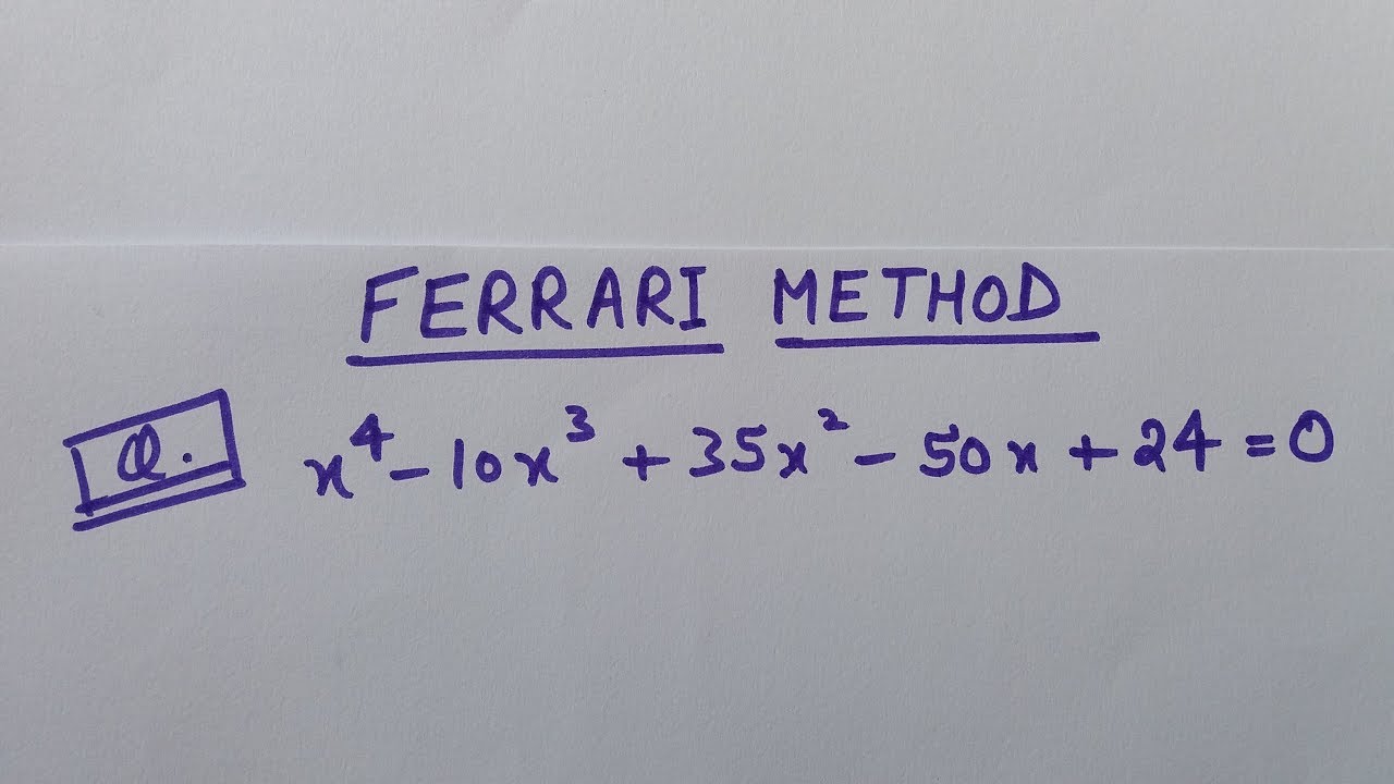FERRARI METHOD #2 - MATHEMATICS- HINDI