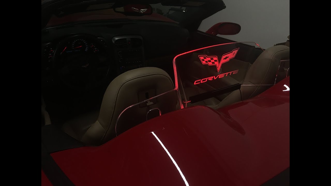 Lighted Corvette Logo Windrestrictor® accessory for the Chevrolet Corvette C5 C6 C7