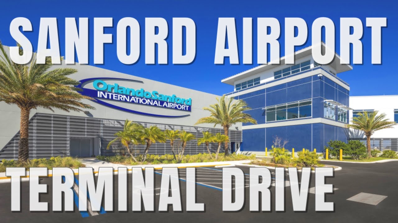 Driving into Sanford Orlando International Airport SFB - 4k - With Terminal Pauses & Highlights