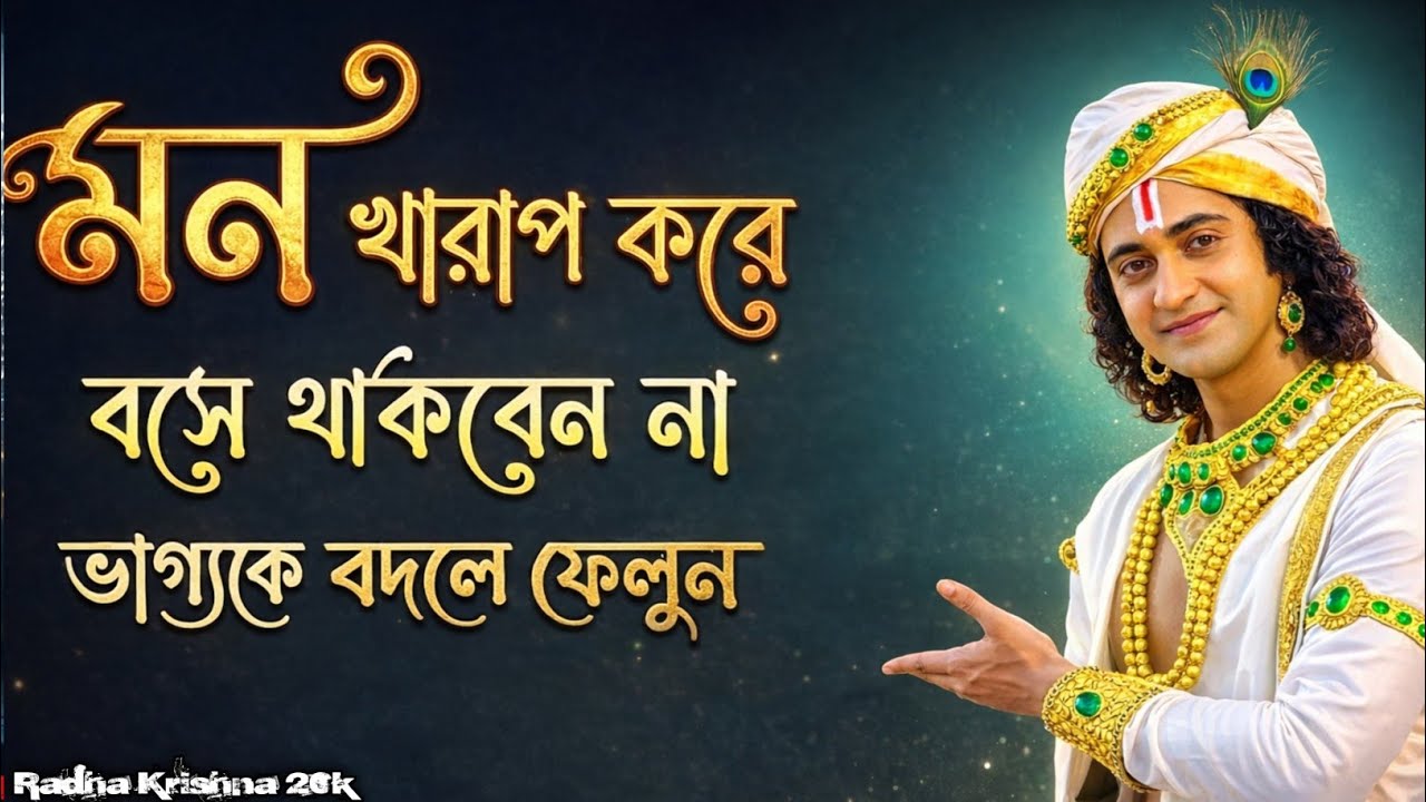 মন খারাপ করে বসে থাকবেন না ভাগ্যকে বদলে ফেলুন। Shri Krishna Bani in Bengali | Bhagavad Gita Bani.