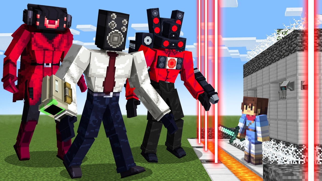 Спикермен против Дома Безопасности в Minecraft