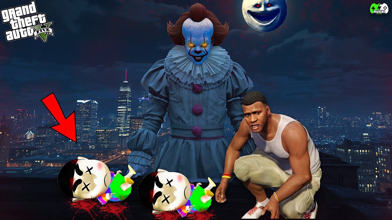 Franklin and Shinchan Attacked by Pennywise & Evil Nun in Los Santos | GTA 5
