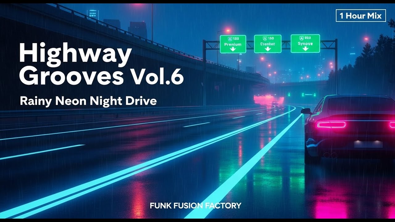Highway Grooves Vol.6 - 1 Hour Disco Funk Mix | Rainy Neon Night Drive [FUNK FUSION FACTORY]