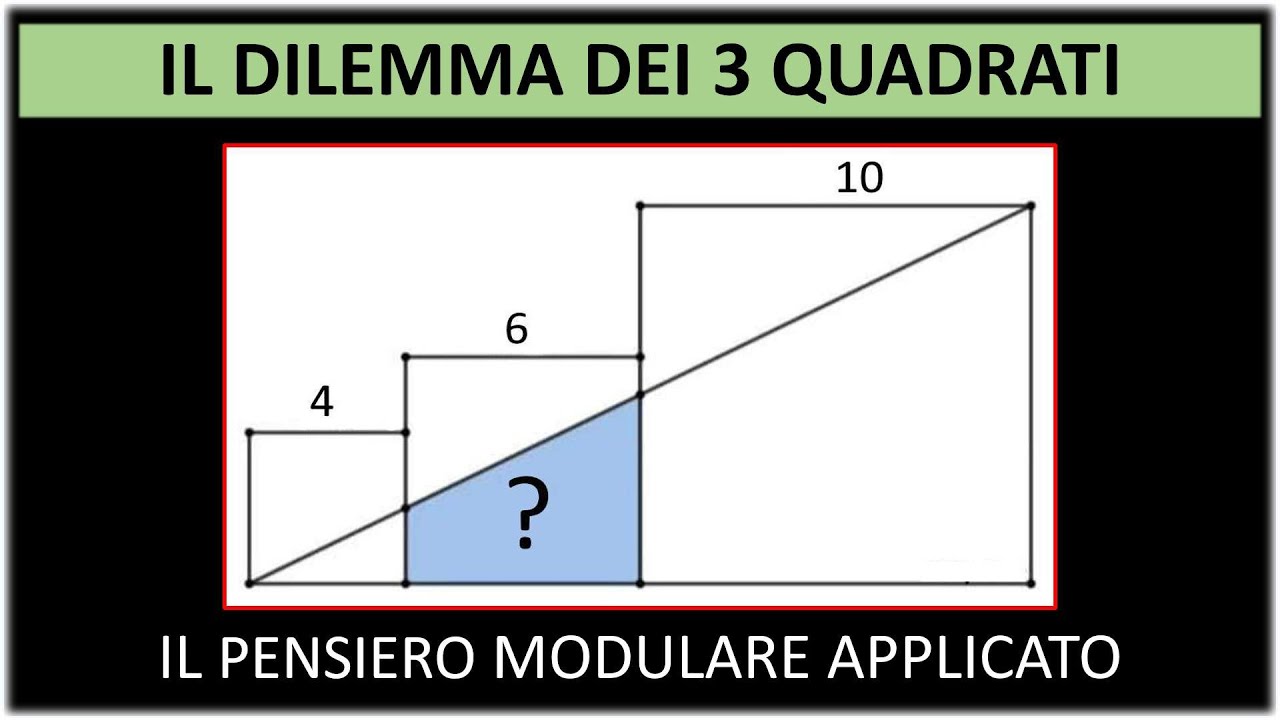 IL DILEMMA GEOMETRICO DEI 3 QUADRATI: IL PENSIERO MODULARE APPLICATO ALLA GEOMETRIA PIANA