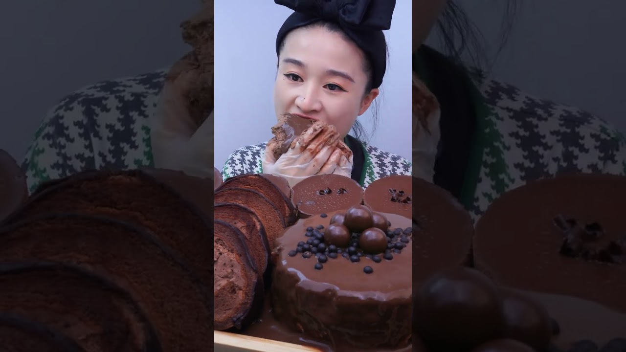 ASMR Mukbang ,Creamy Cake Dessert chocolate cake dessert recipes YiYiMukbang #cake #asmr #eating