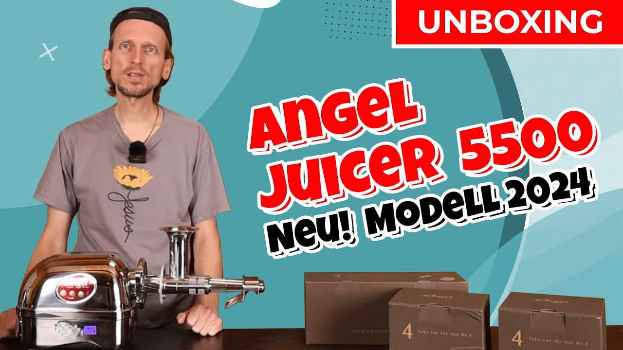 Angel Juicer 5500 - Neu! Modell 2024 - Edelstahlsaftpresse, Aufbau + Lieferumfang