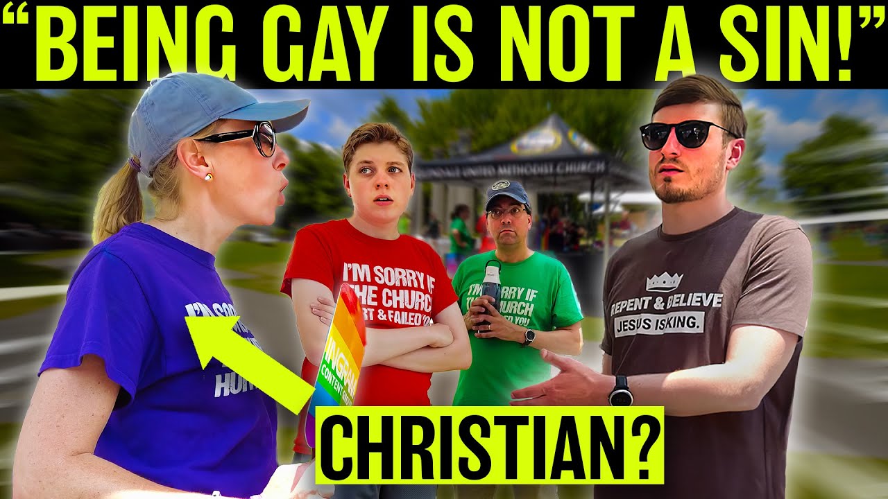 Preacher Confronts LGBTQ Affirming Church at Pride Festival!