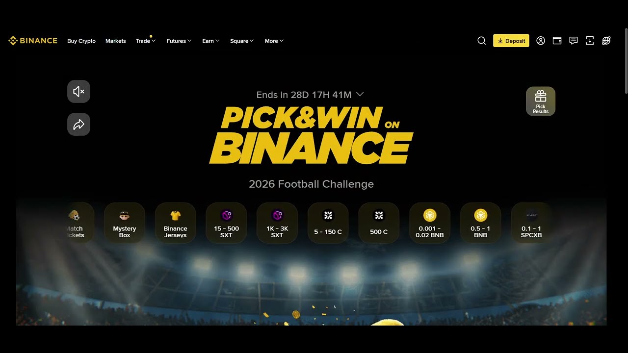 Binance 2026 Football Challenge Pick & Win Rewards