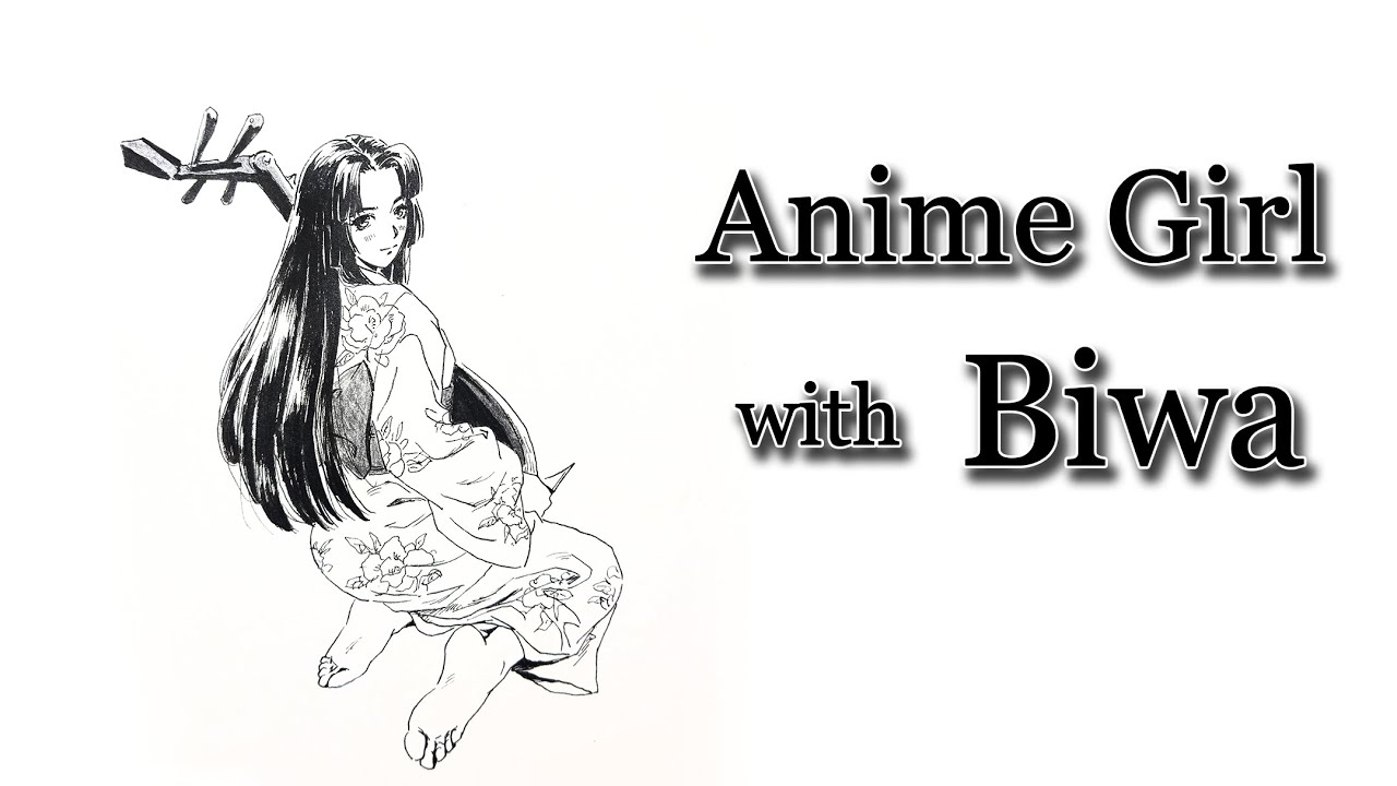 Drawing an Anime Girl with Biwa|琵琶を奏でる少女を描いてみた