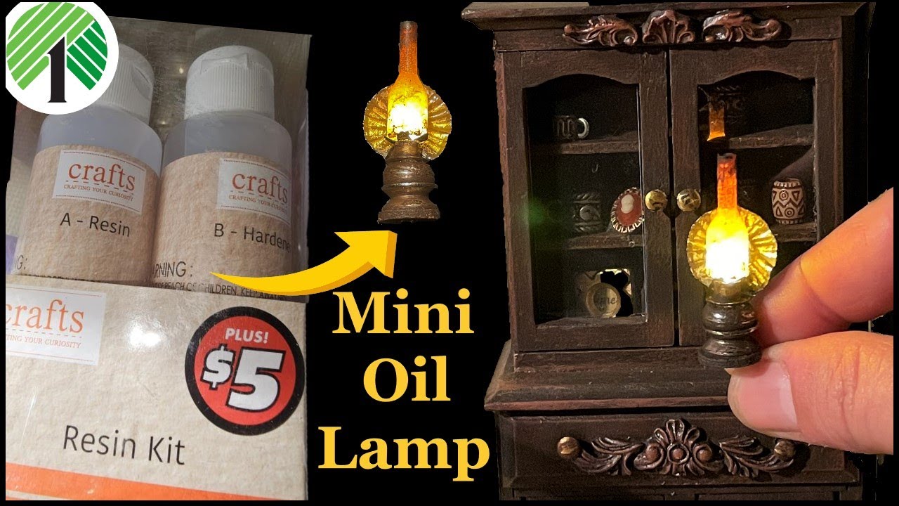 DIY Dollar Tree | Dollhouse Oil Antique Lamp that Really Works!!