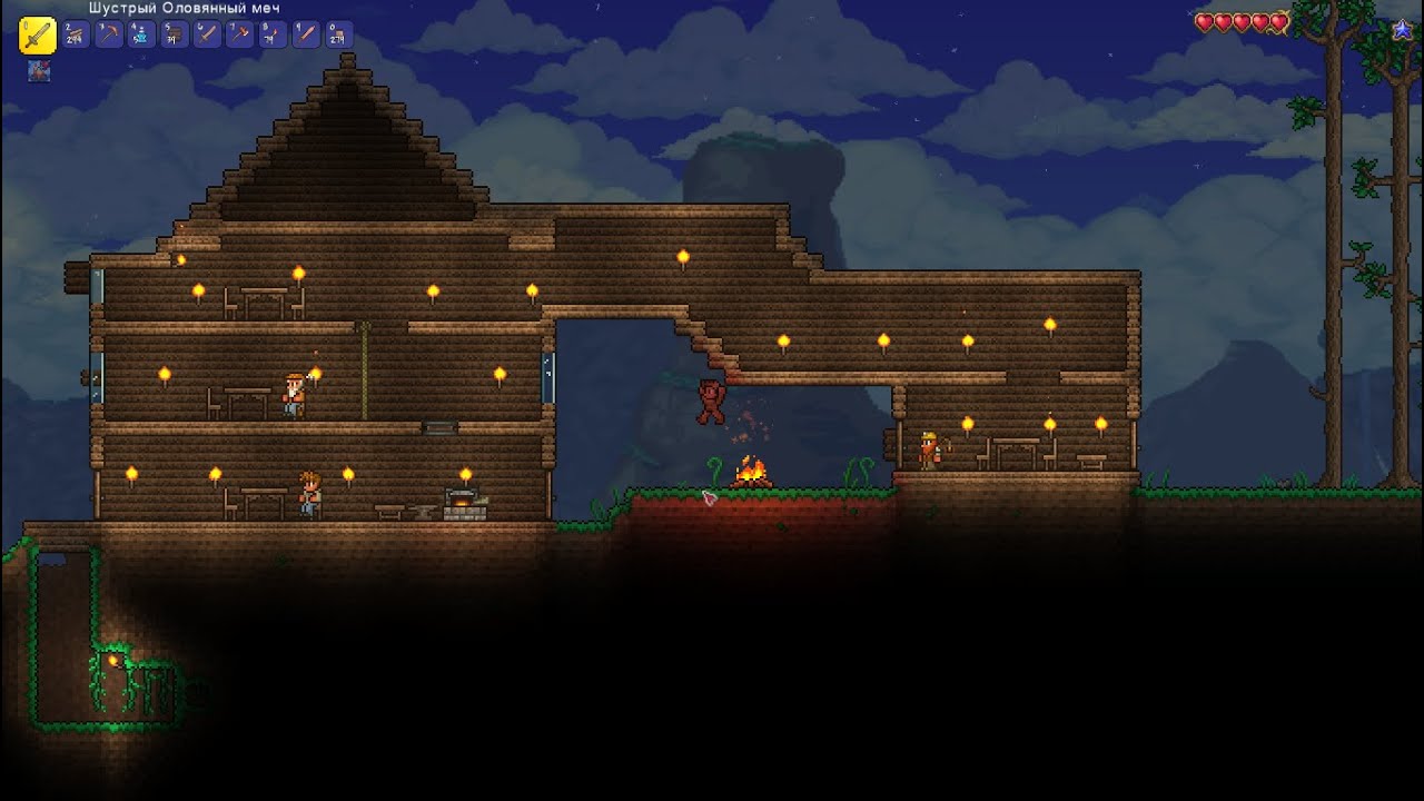 Построил крышу в террарии | #4