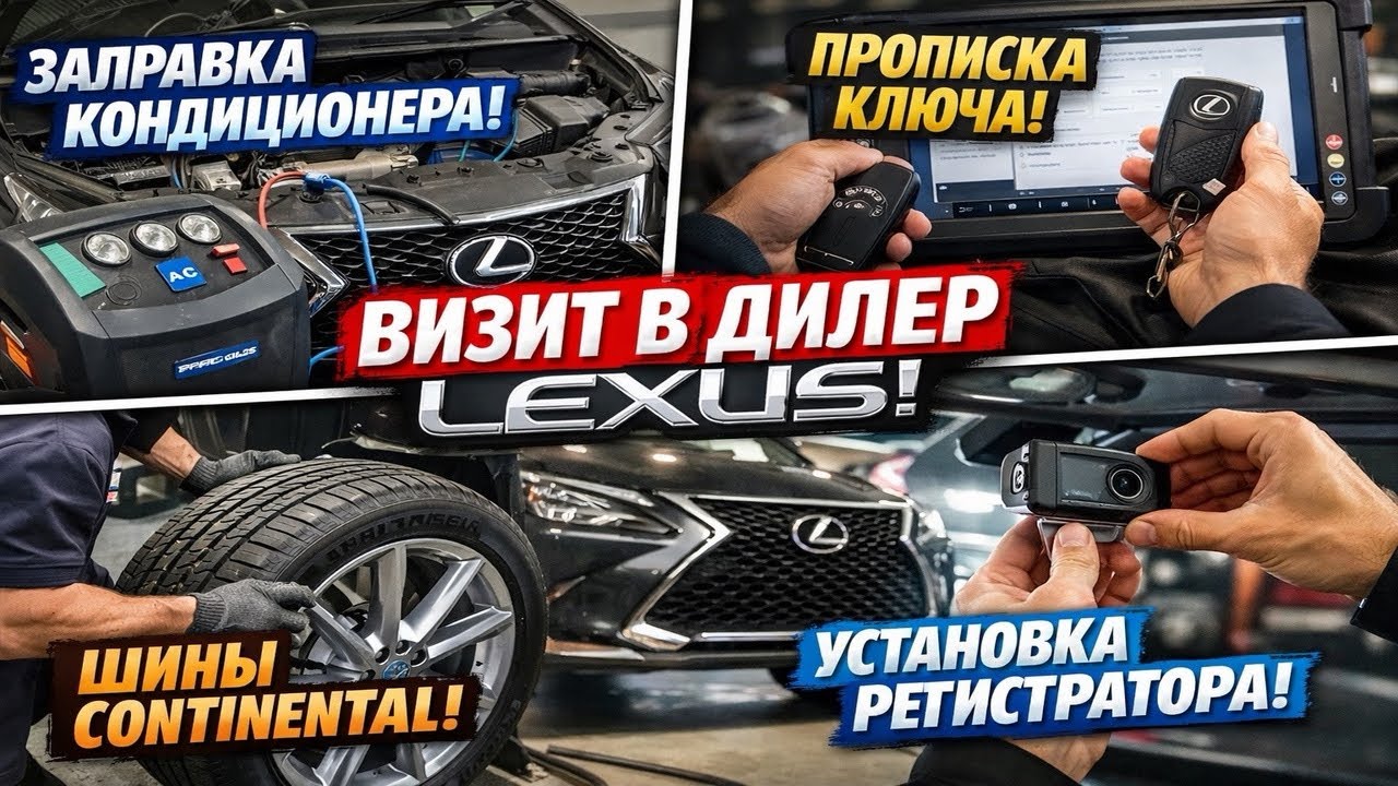 ПОЕХАЛ В ДИЛЕР LEXUS 😱 Прописал ключ, заправил кондиционер, поставил Continental и устнв регистратор