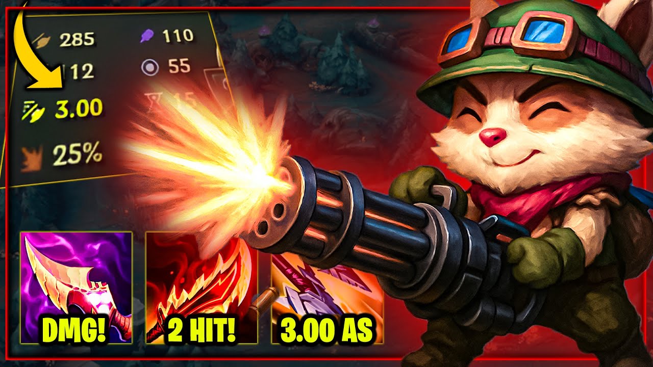 3.00 SALDIRI HIZLI MİNİGUN TEEMO VADİYİ DELİK DEŞİK EDİYOR 😈 (HYBRID BUILD)