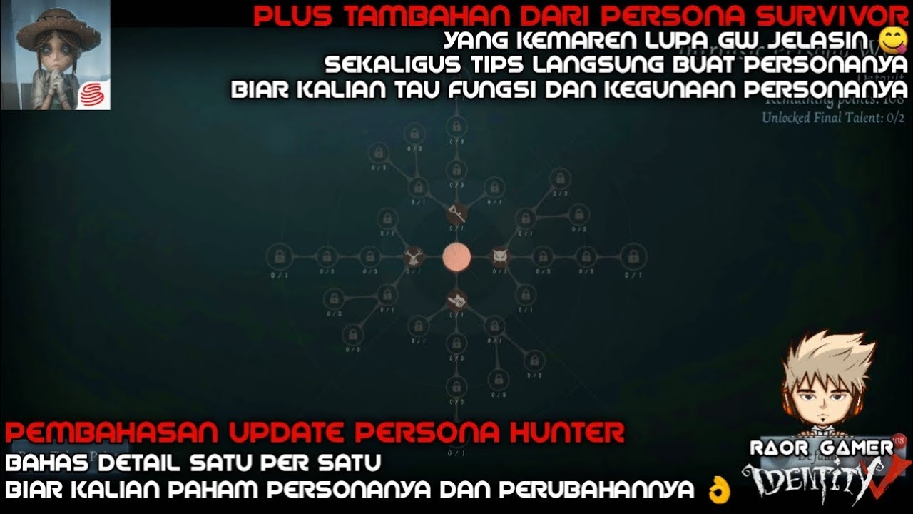 PEMBAHASAN UPDATE PERSONA HUNTER || BAHAS TUNTAS SATU PERSATU 👌 || IDENTITY V INDONESIA