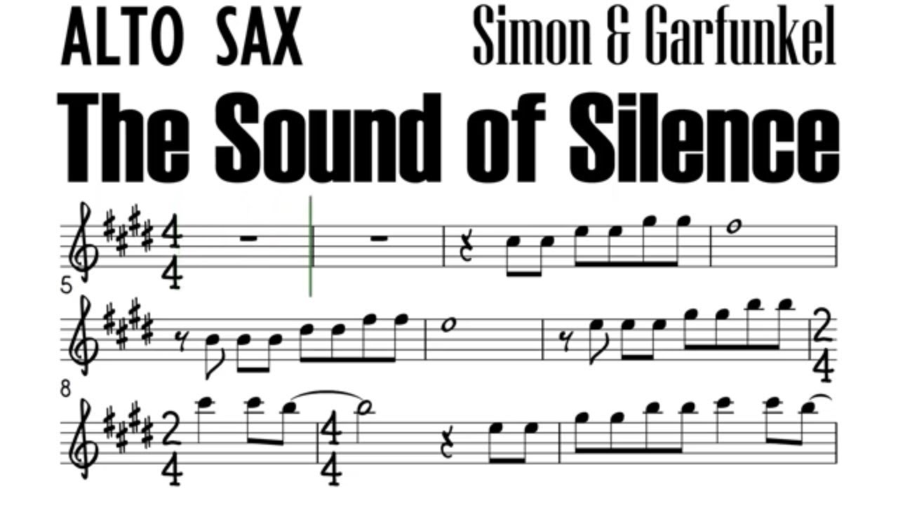 The Sound of Silence Alto Sax Sheet Music Backing Track Play Along Partitura