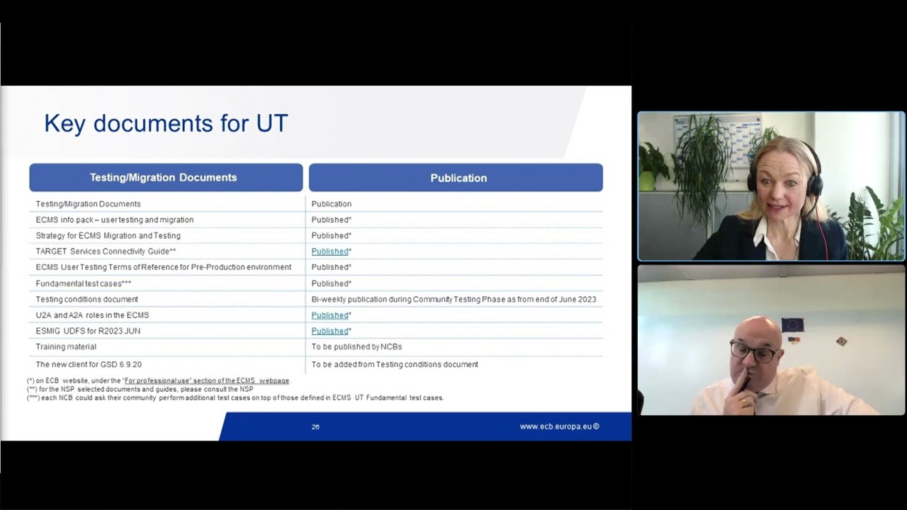 Focus Session: Eurosystem Collateral Management System: User testing