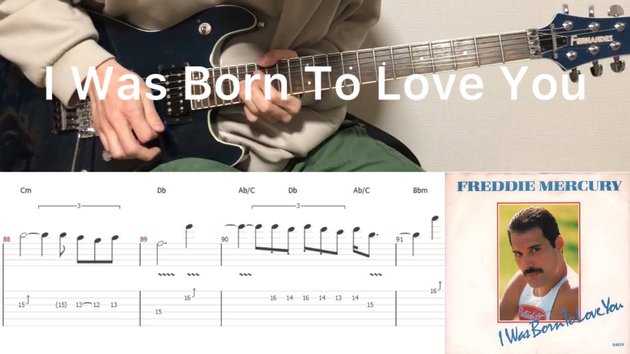Queen - I Was Born To Love You (guitar cover with tabs & chords)