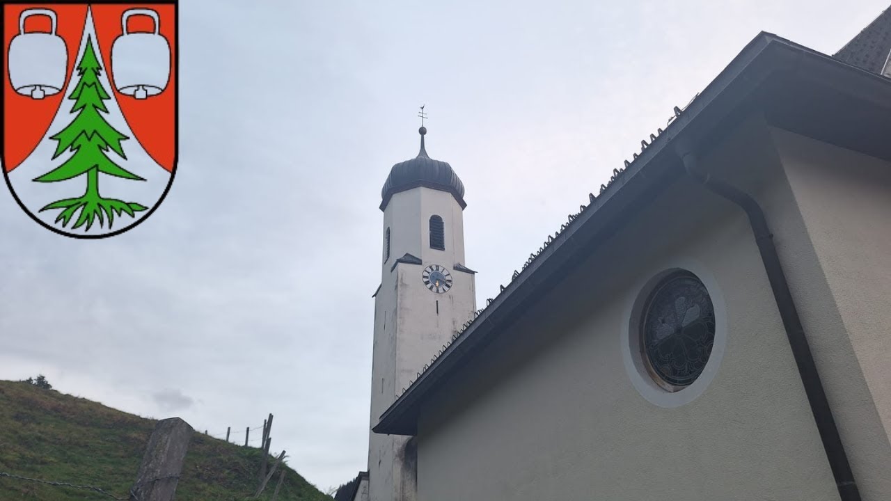 Schoppernau (Vorarlberg - A) Einschwingen & Angelusläuten der Pfarrkirche St. Philippus & Jakobus
