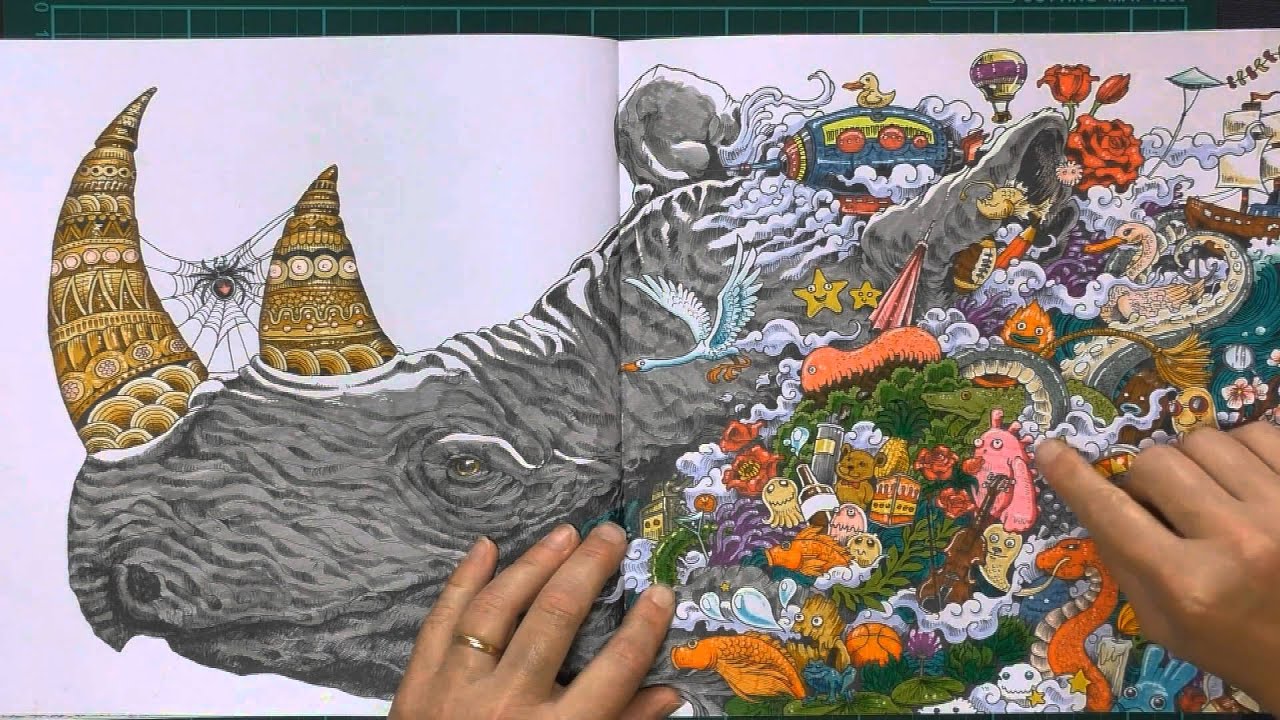 Colouring Book Review: Animorphia with Tips and Coloured Pages.
