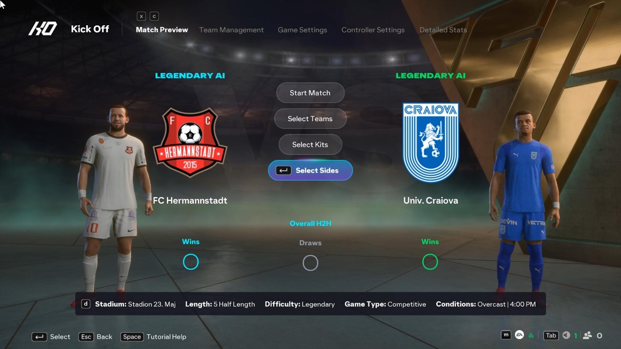 Hermannstadt vs Universitatea Craiova | Superliga | EA FC 26 | Simulare