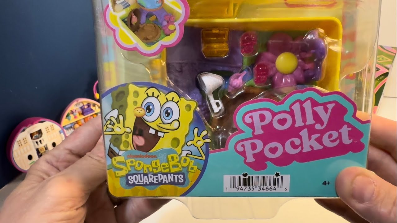Распаковываем новую компактную игрушку SpongeBob Squarepants Polly Pocket Collab Compact!