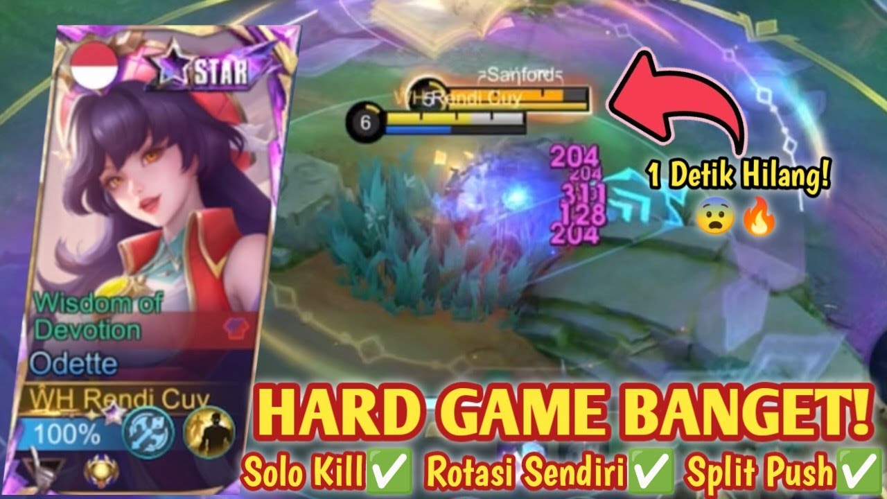 ODETTE MODE HARD GAME! SOLO KILL TERUS²AN BUAT MUSUH KEWALAHAN! BUILD ODETTE TERSAKIT 2025 - MLBB