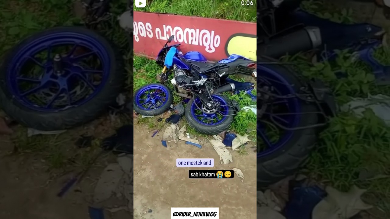 Live accident r15 v4 total losh 😭😔...... #accident #crash #viralvideo #short