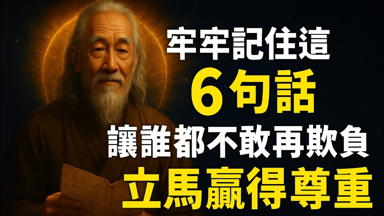 牢牢記住這6句話，讓誰都不敢再欺負你，立馬贏得尊重 | 智慧之海 | 智慧 人生 哲學