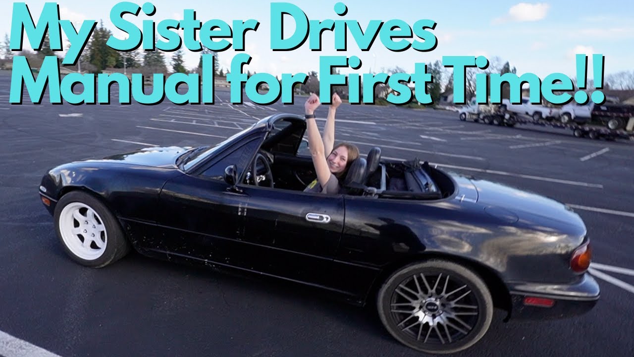 Teaching My Little Sister How To Drive Manual in my Mazda Miata!