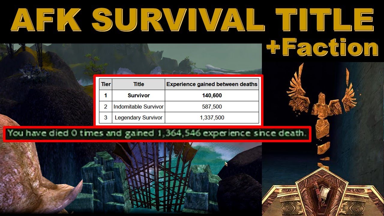 Guild Wars AFK Survivor Title and AFK Faction TOGETHER