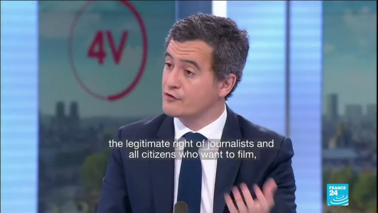French security law: Interior Minister Darmanin defends 'right of police to be protected'