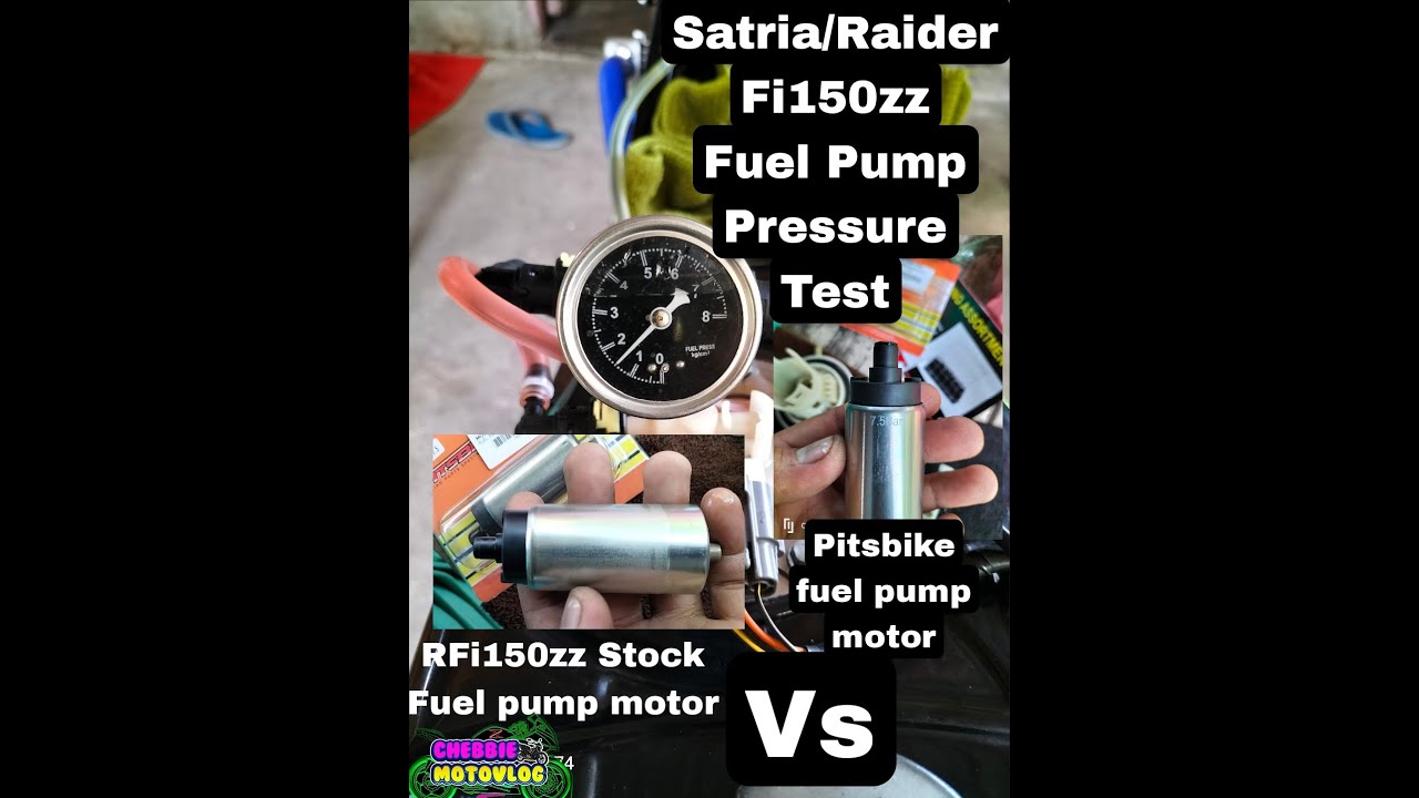 Satria/Raider Fi150zz fuel Pump Motor Pressure Test(Stock fuel Pump MotorVsPitsbike Fuel Pump Motor)