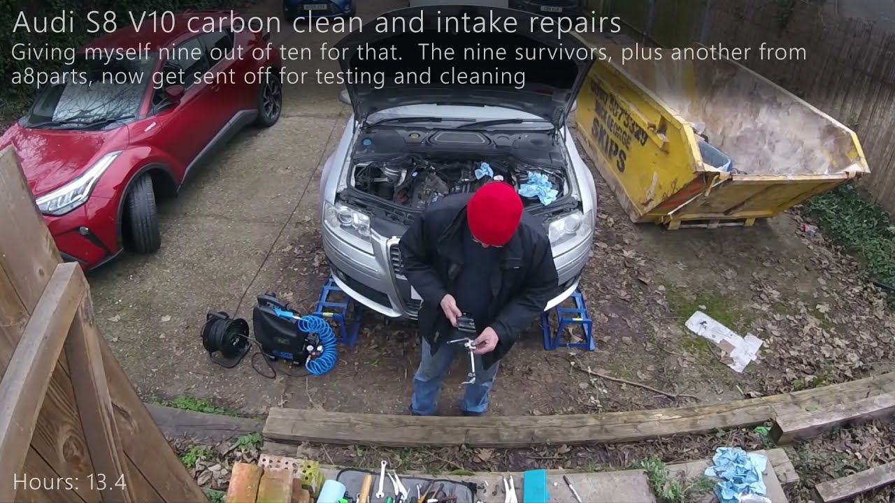 Audi S8 V10 carbon clean and intake repairs