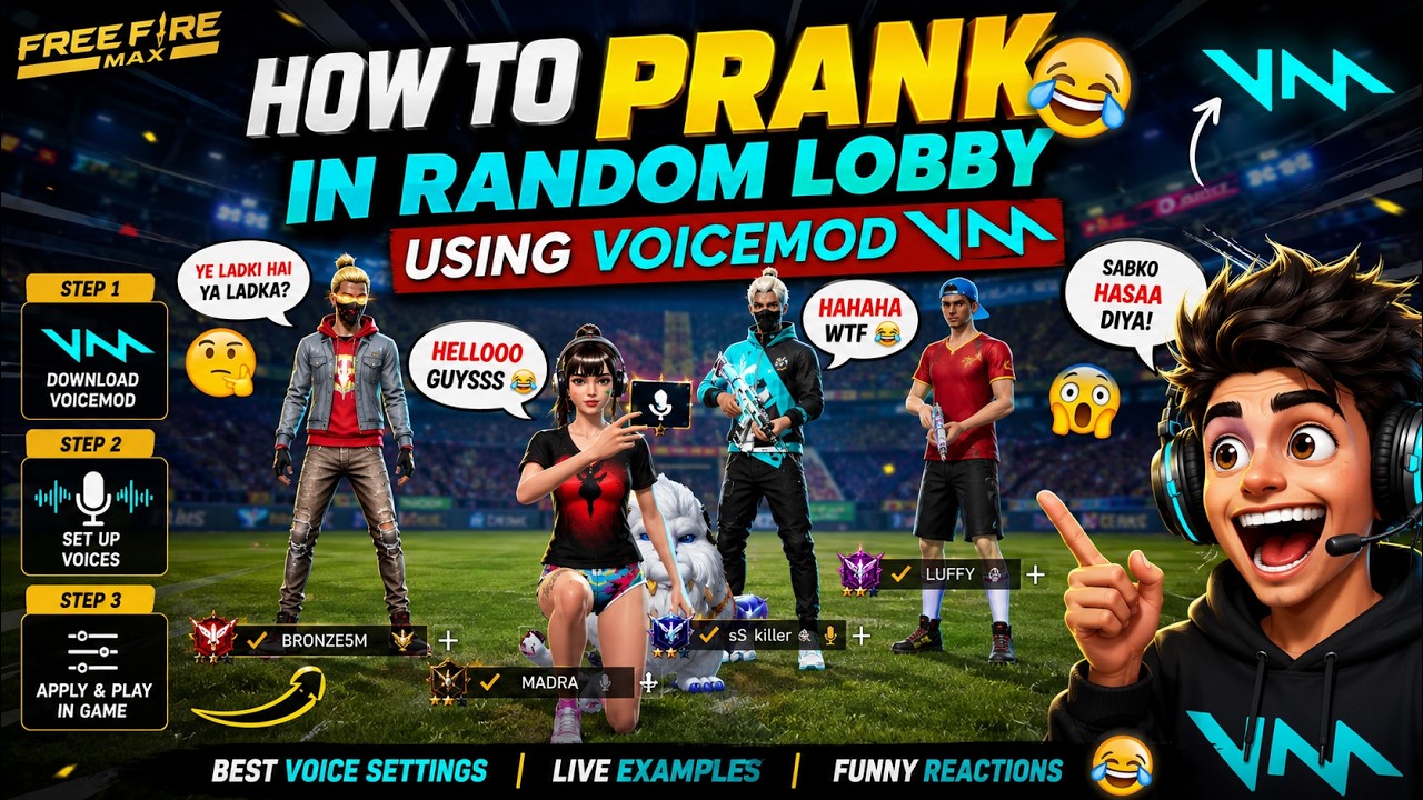 Prank kese kare Free fire lobby mei  - Voicemod tutorial