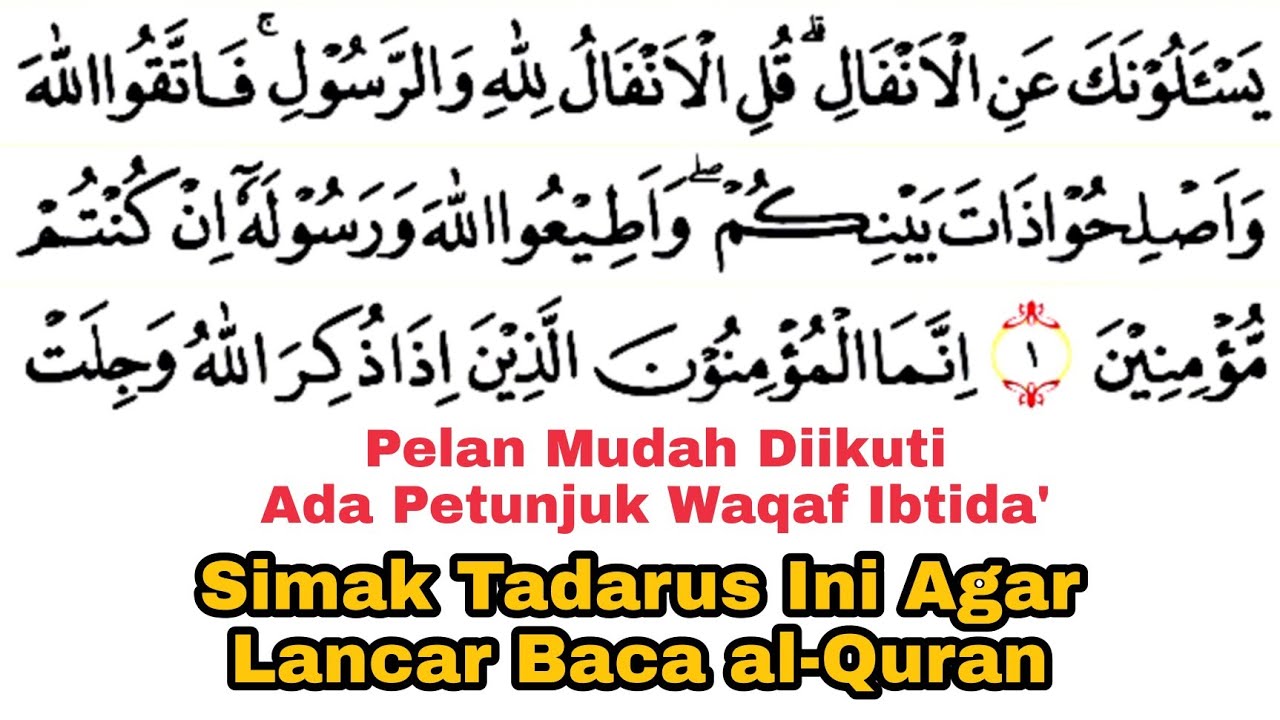 Tadarus Surat al-Anfaal Ayat 1-25 Ada Tanda Warna Panjang & Dengung Agar Lancar Baca al-Quran
