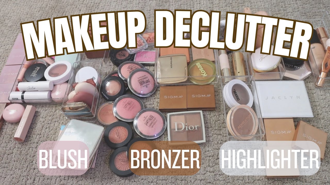 Makeup Declutter + Swatches 2023 | Blush, Bronzers, & Highlighters